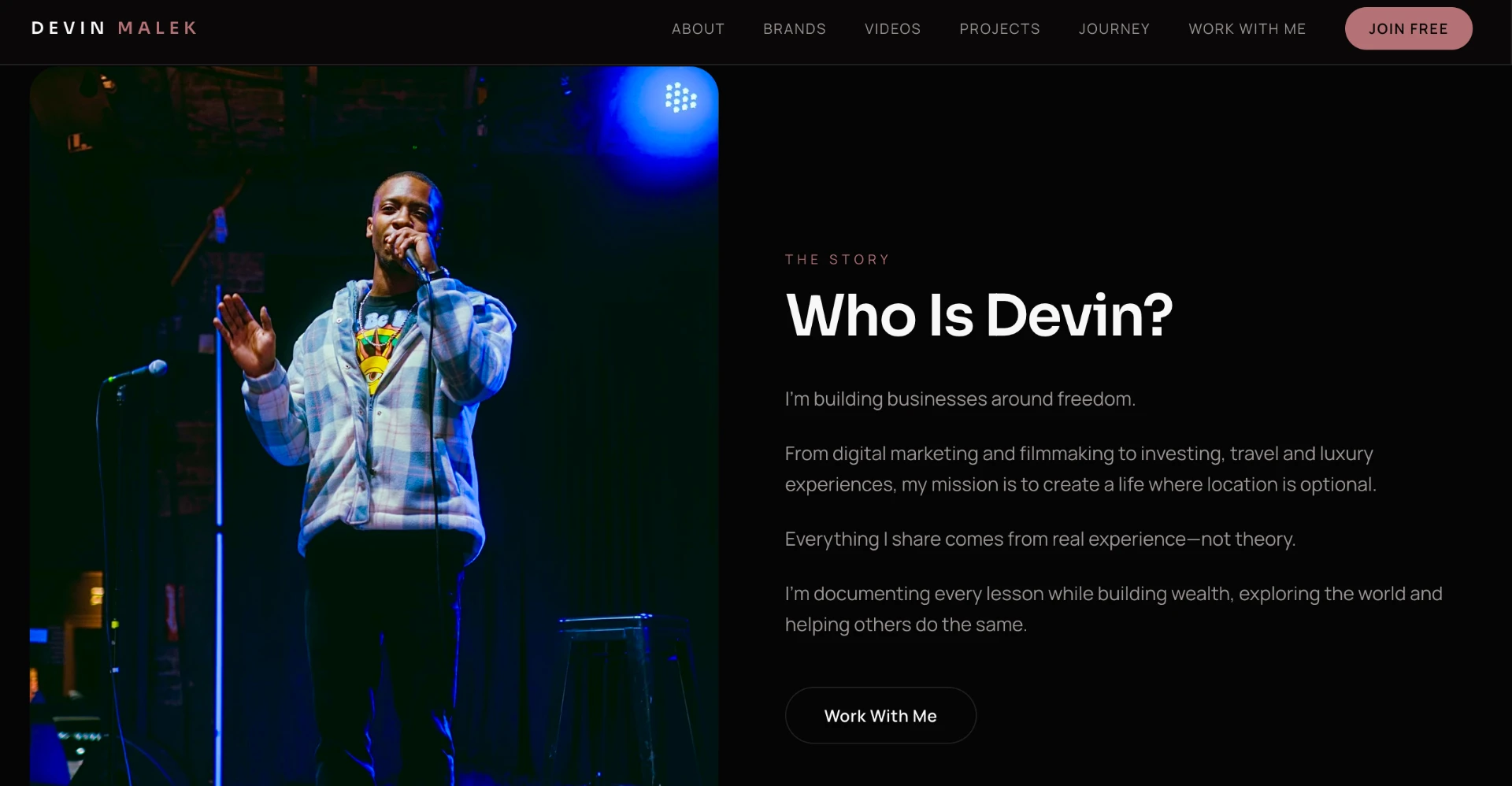 Devin Malek website by Rosegold Media